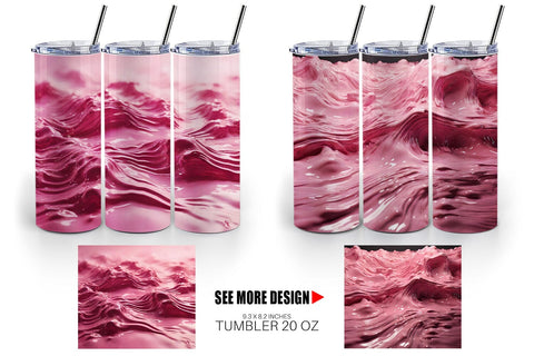 Tumbler Wrap Pink Wave Liquid Sublimation artnoy 
