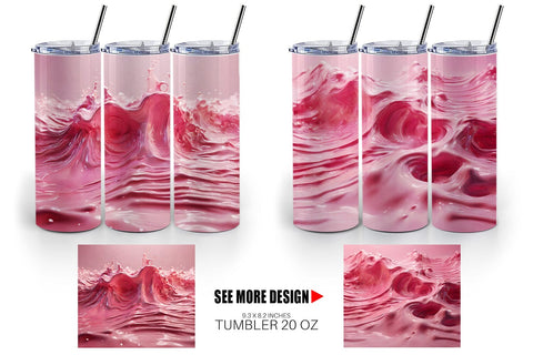 Tumbler Wrap Pink Wave Liquid Sublimation artnoy 