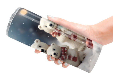 Tumbler Wrap Polar Bears Christmas Sublimation artnoy 
