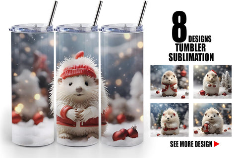 Tumbler Wrap Porcupine Christmas Sublimation artnoy 