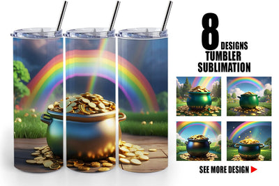 Tumbler Wrap Pot of Gold Patrick's Day Sublimation artnoy 
