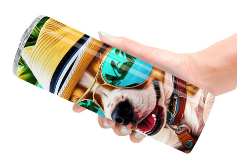 Tumbler Wrap Puppies in Summer Sublimation artnoy 