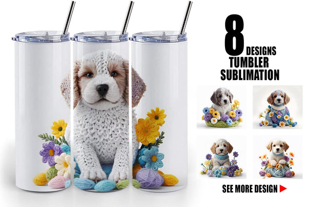 Tumbler Wrap Puppy Easter Embroidery Sublimation artnoy 