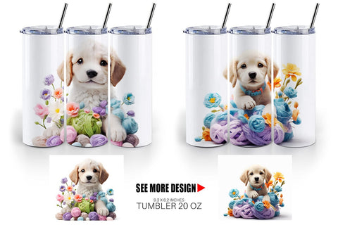 Tumbler Wrap Puppy Easter Embroidery Sublimation artnoy 
