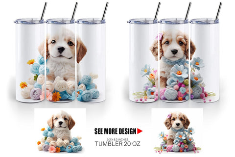 Tumbler Wrap Puppy Easter Embroidery Sublimation artnoy 