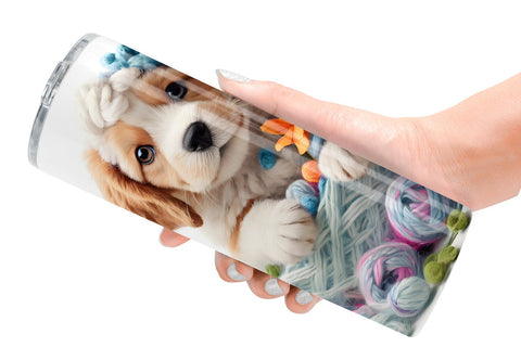 Tumbler Wrap Puppy Easter Embroidery Sublimation artnoy 