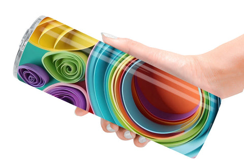 Tumbler Wrap Quilling Paper Colorful Sublimation artnoy 