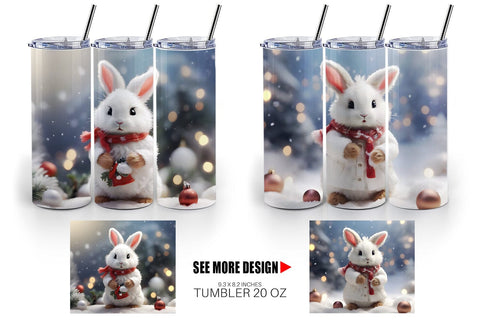 Tumbler Wrap Rabbit Christmas Sublimation artnoy 