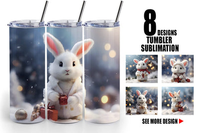 Tumbler Wrap Rabbit Christmas Sublimation artnoy 