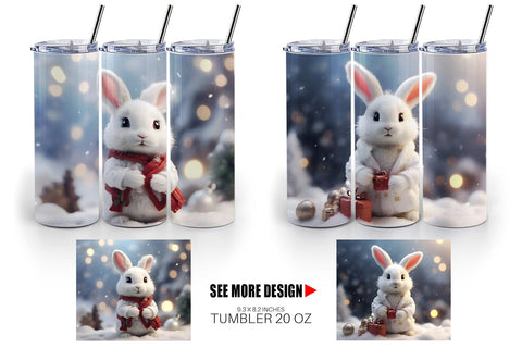 Tumbler Wrap Rabbit Christmas Sublimation artnoy 