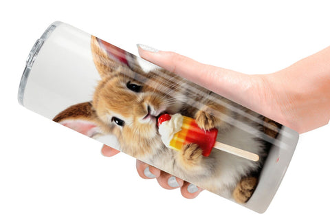 Tumbler Wrap Rabbit Eating Ice Cream Sublimation artnoy 