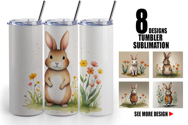 Tumbler Wrap Rabbit illustration Sublimation artnoy 