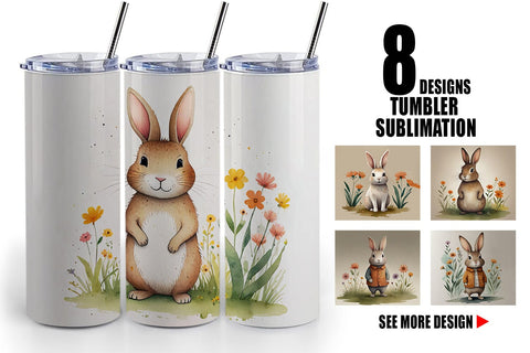 Tumbler Wrap Rabbit illustration Sublimation artnoy 