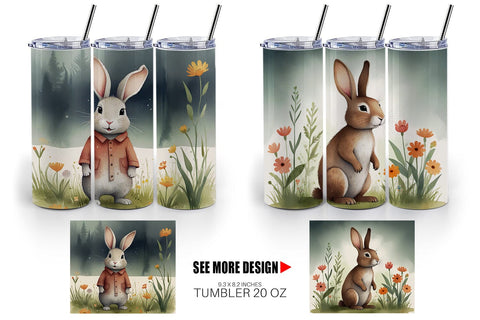 Tumbler Wrap Rabbit illustration Sublimation artnoy 