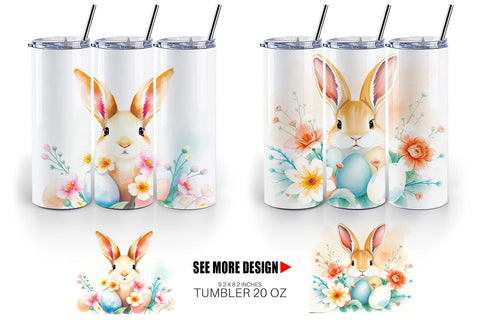 Tumbler Wrap Rabbit Peeking Sublimation artnoy 