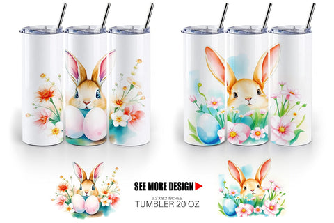 Tumbler Wrap Rabbit Peeking Sublimation artnoy 
