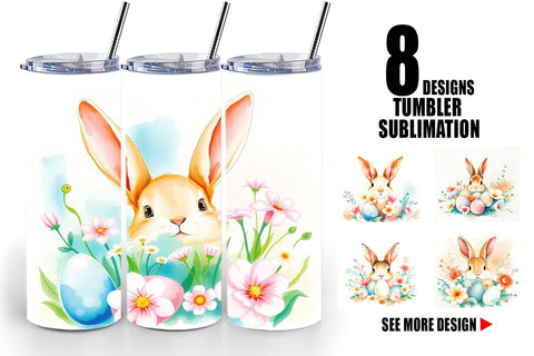 Tumbler Wrap Rabbit Peeking Sublimation artnoy 