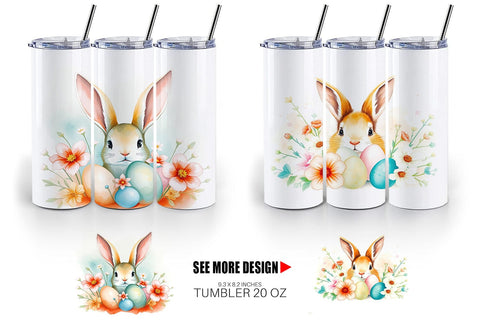 Tumbler Wrap Rabbit Peeking Sublimation artnoy 