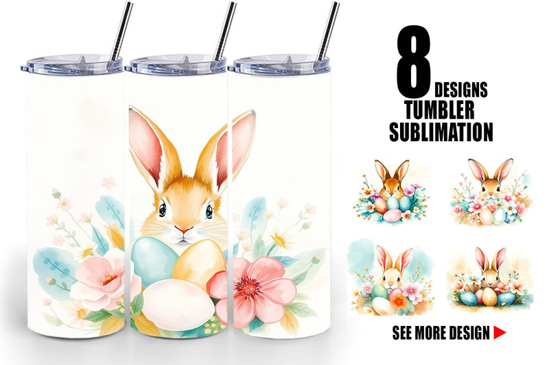 Tumbler Wrap Rabbit Peeking Sublimation artnoy 