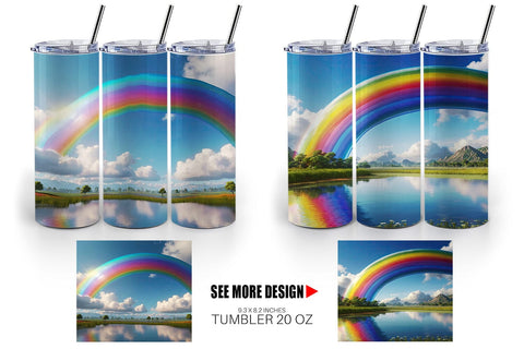 Tumbler Wrap Rainbow in Sky Sublimation artnoy 