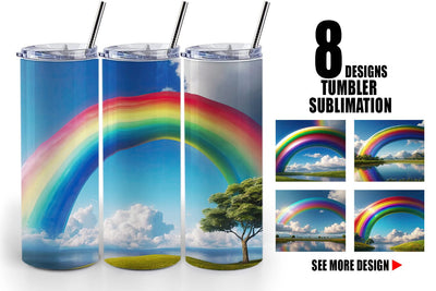 Tumbler Wrap Rainbow in Sky Sublimation artnoy 