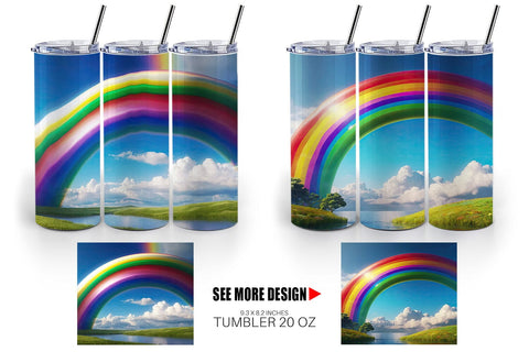 Tumbler Wrap Rainbow in Sky Sublimation artnoy 