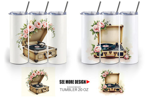 Tumbler Wrap Record Player Sublimation artnoy 