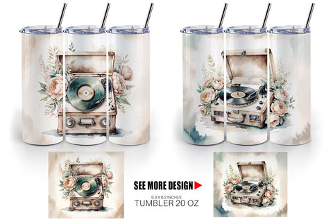 Tumbler Wrap Record Player Sublimation artnoy 