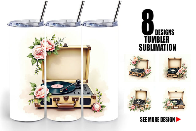 Tumbler Wrap Record Player Sublimation artnoy 