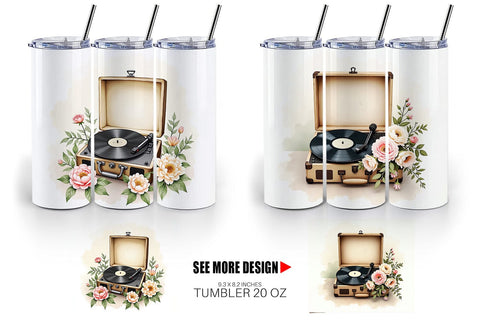 Tumbler Wrap Record Player Sublimation artnoy 