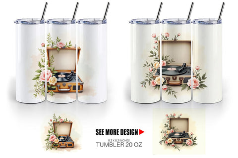 Tumbler Wrap Record Player Sublimation artnoy 