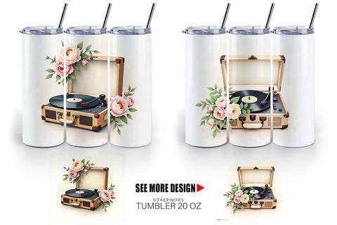 Tumbler Wrap Record Player Sublimation artnoy 