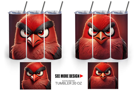 Tumbler Wrap Red Bird Sublimation artnoy 
