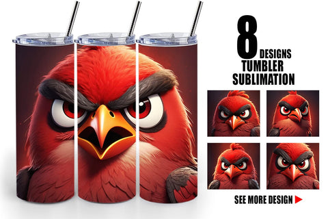 Tumbler Wrap Red Bird Sublimation artnoy 