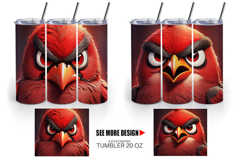 Tumbler Wrap Red Bird Sublimation artnoy 