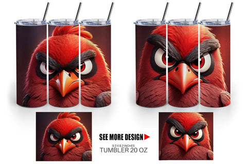 Tumbler Wrap Red Bird Sublimation artnoy 