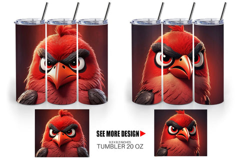 Tumbler Wrap Red Bird Sublimation artnoy 