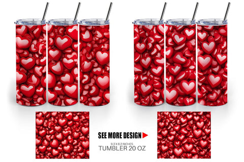 Tumbler Wrap Red Heart Background Sublimation artnoy 