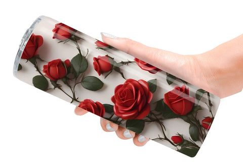 Tumbler Wrap Red Roses Valentine Sublimation artnoy 