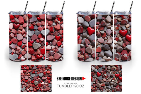 Tumbler Wrap Red Stone Valentine Sublimation artnoy 
