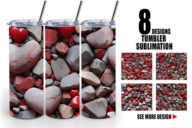 Tumbler Wrap Red Stone Valentine Sublimation artnoy 