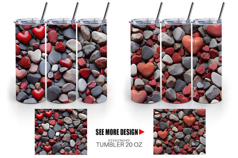 Tumbler Wrap Red Stone Valentine Sublimation artnoy 
