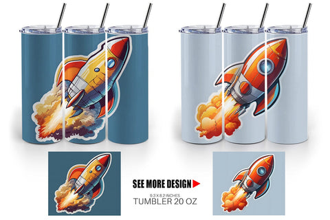 Tumbler Wrap Rocket illustration Sublimation artnoy 