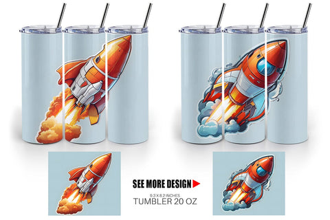 Tumbler Wrap Rocket illustration Sublimation artnoy 