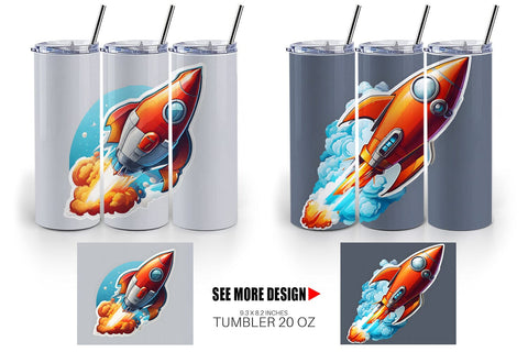 Tumbler Wrap Rocket illustration Sublimation artnoy 