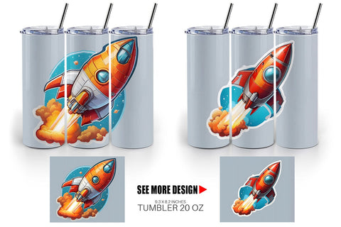 Tumbler Wrap Rocket illustration Sublimation artnoy 