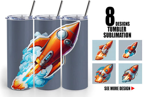 Tumbler Wrap Rocket illustration Sublimation artnoy 