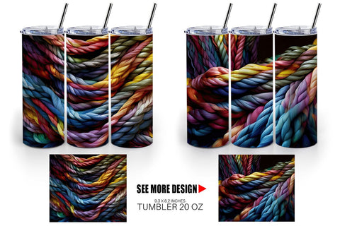 Tumbler Wrap Rope Texture Sublimation artnoy 