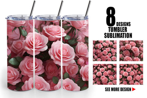Tumbler Wrap Rose flower Sublimation artnoy 
