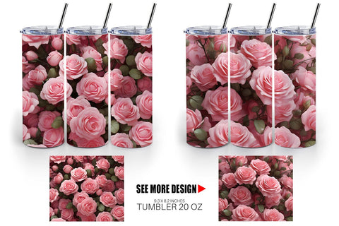 Tumbler Wrap Rose flower Sublimation artnoy 